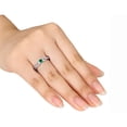 thumbnail image 3 of Lab-Created Emerald Infinity Ring with Diamonds 1/5 Carat (ctw) in Sterling Silver, 3 of 4
