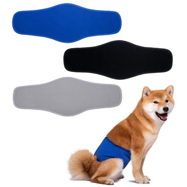 DEBGFS Bandes Ventrales pour Chien Lavables de Qualité Supérieure Couches pour Chien Marquage pour Chien Bande Enveloppante pour Chien Mâle Bande Ventrale pour Chiens Mâles,Noir,m