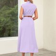 thumbnail image 4 of XZNGL Robe d'Été pour Femmes Aguichant Mode Femmes Été Unie Aguichant Ajourée Décontractée Mini Robe Sans Manches à Col Rond Robe d'Été Mini Robe pour Femmes Robe d'Été pour Femmes avec Manches, 4 of 7