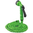 thumbnail image 1 of Garden Hose, Expandable Water Hose, Heavy Duty Double Latex Core Telescopic Water Pipe Flexible Expanding Hose with 17 Function Metal Spray Nozzle Outdoor Lawn Car Watering Plants （Green，125FT）, 1 of 7