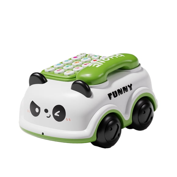 Voiture Jouet Verte pour Enfants, Éducation Précoce Musique Conte avec Lumières et Boutons, Développement Motorisé