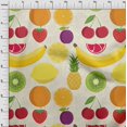 thumbnail image 3 of oneOone Rayon Cream Fabric Fruits Sewing Material Print Fabric By The Yard 56 Inch Wide, 3 of 4