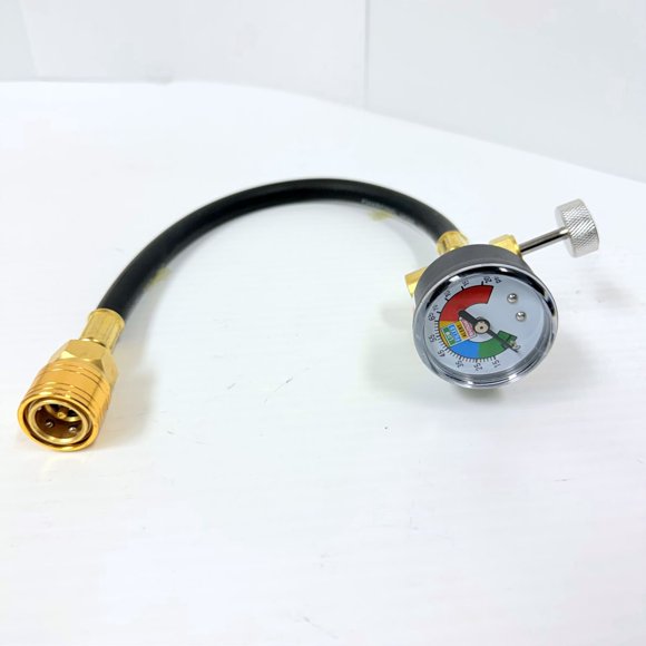 Tuyau de charge Duracool® R-1234yf avec taraudeur, manomètre et connexion rapide.