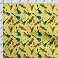 thumbnail image 3 of Soimoi Instruments de Musique Imprimés, Tissu en Toile de Polyester, Tissu de Couture pour Déco au Mètre 56 Pouces de Large, Tissu Décoratif pour Rideaux Sacs Fourre-Tout, Jaune et Vert Sarcelle, 3 of 5