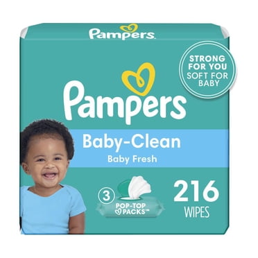 Pampers Complete Clean Baby Wipes - Fresh Scent, 3 Flip-Top Packs (216 Wipes Total)
