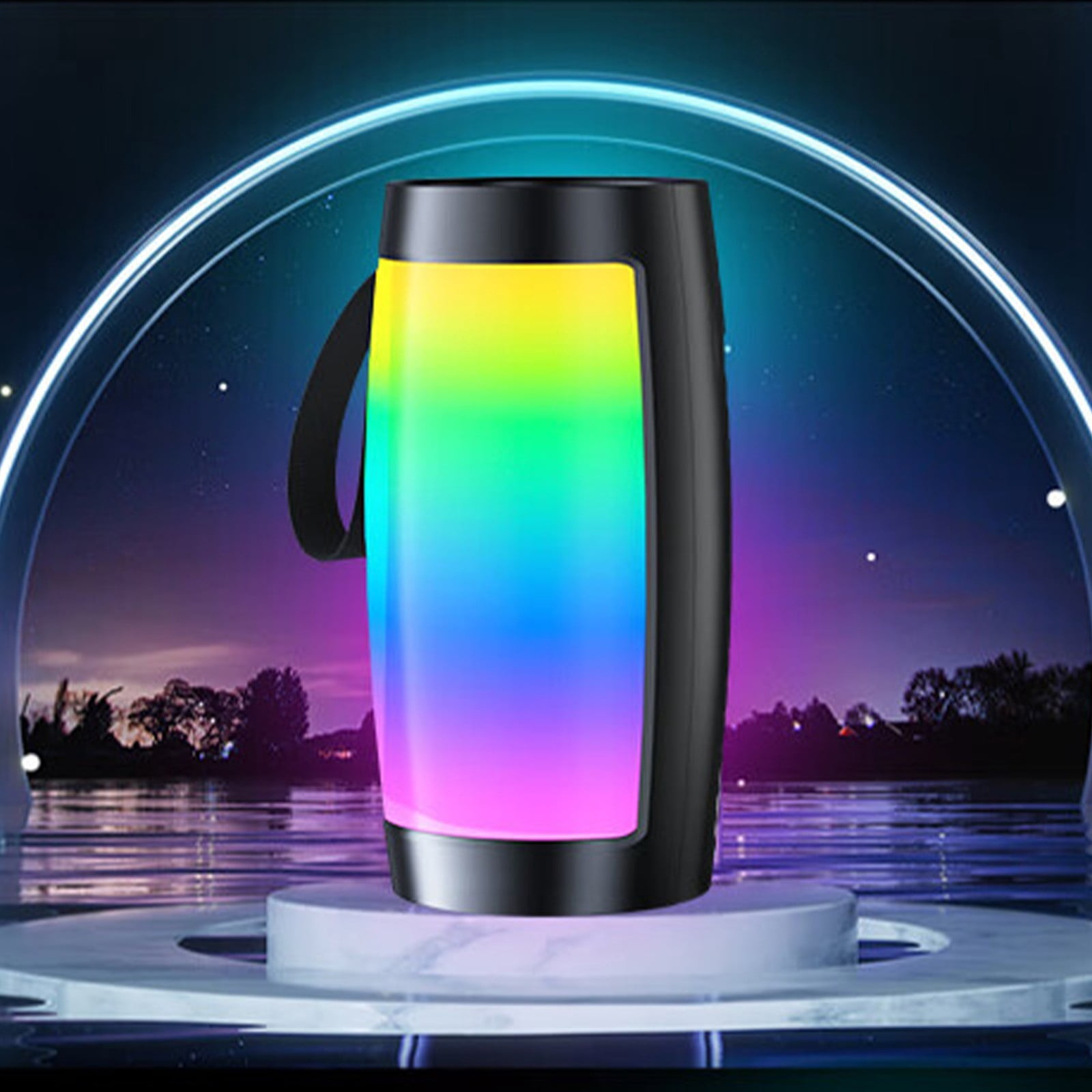 Vadktai Portable Bluetooth Speaker, Stereo Sound Wireless Speakers with Waterproof, LED Lights, Dual Pairing Speaker for Party, Home, Outdoor, Beach, Birthday Gift