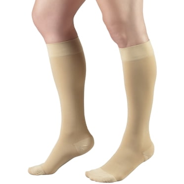 Truform Knee High Stockings, Closed Toe: 20 - 30 mmHg, Beige, Large (short length)