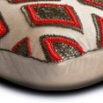 thumbnail image 2 of The HomeCentric Designer Red 12"x24" (30x60 cm) Lumbar Pillow Cover, Linen Beaded Oblong Pillow, Geometric Pattern Modern Style - Lozenge Red, 2 of 3