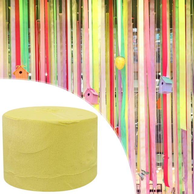 Bright Blue Crepe Paper Streamer Roll 82 Feet for DIY Crafts and Party Decorations