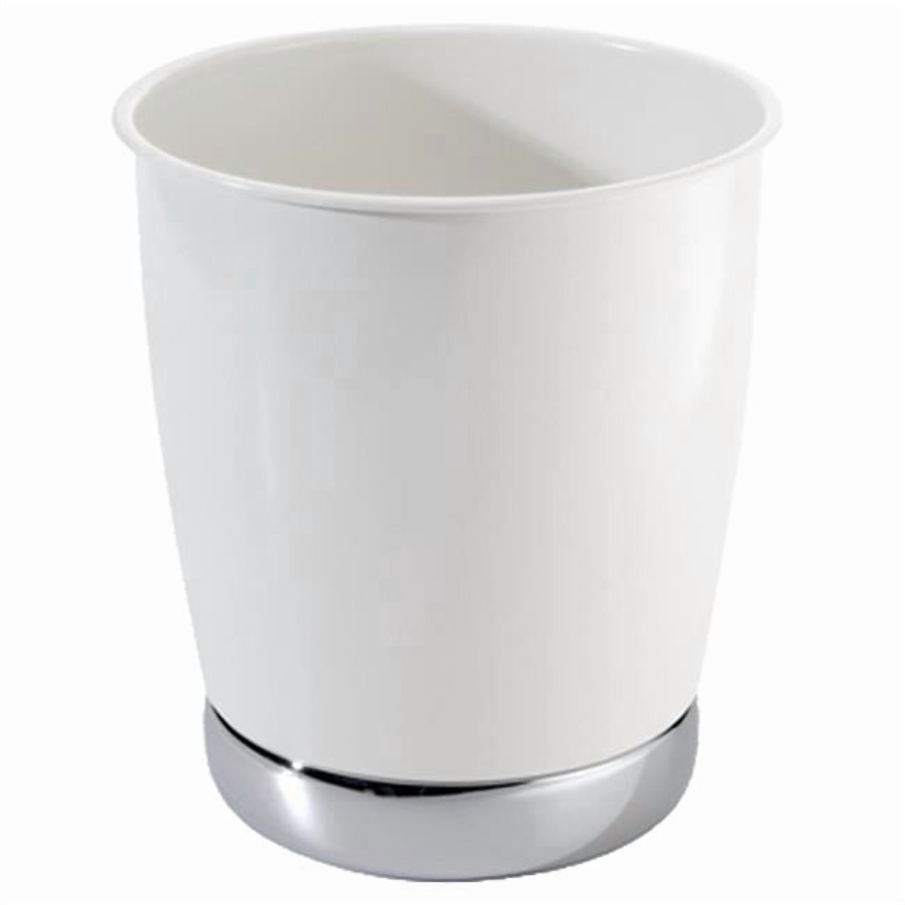 Interdesign 74721 York White-Chrome Bathroom Can