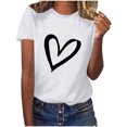 thumbnail image 1 of Diufon Hauts de la Saint-Valentin pour Femmes, Tunique Décontractée à Manches Courtes, Chandail à Col Rond, Blouse Tendance Mignonne à Imprimé Graphique, 1 of 6