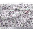 thumbnail image 2 of Soimoi Velvet Fabric Leaves & Flower Floral Printed Fabric 1 Yard 58 Inch Wide, 2 of 3