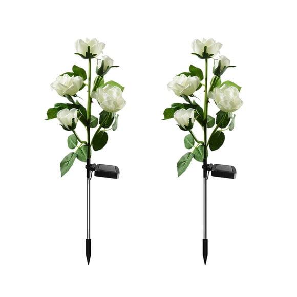 Ohufall Lampe Solaire à 5 Têtes en Forme de Rose pour Villa, Jardin, Patio, Pelouse, Étanche, à Piquet au Sol, avec Lumières Solaires pour l'Extérieur, Lumières Solaires pour l'Extérieur