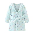 thumbnail image 1 of Hiiyo Little Girls Flannel Hooded Bathrobe Warm Soft Night-Robe Sleepwear, Sizes 1-6, 1 of 4