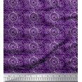thumbnail image 1 of Soimoi Purple polyester Crepe Fabric Print Block Print Sewing Fabric Yard 52 Inch Wide, 1 of 3