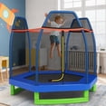 thumbnail image 4 of Costway Trampoline pour Enfants de 7 Pi avec Filet de Sécurité, Coussin à Ressorts, Intérieur/extérieur, Robuste, Bleu, 4 of 10