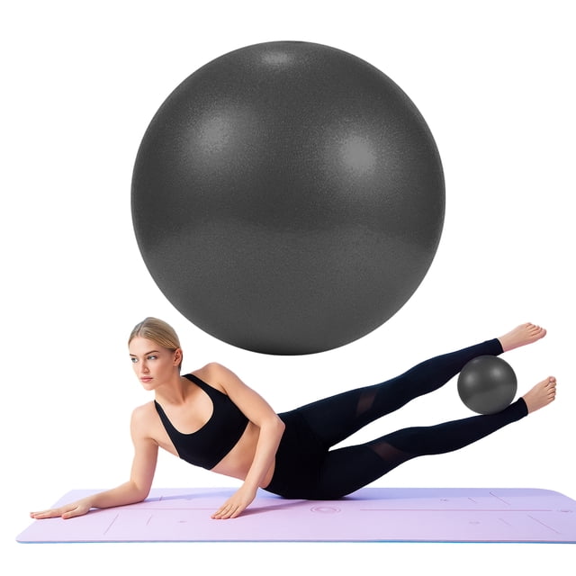 GOGO Exercise Ball for Physical Therapy, Black Pilates Ball 9 Inch Mini Yoga Balls for Stability Balance Barre Core Stretching