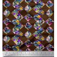 thumbnail image 1 of Soimoi Poly Georgette Fabric Artistic Floral & Check Geometric Fabric Prints by Yard 42 Inch Wide, 1 of 1