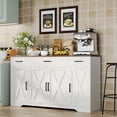 thumbnail image 3 of BeesClover 55” Large Sideboard Buffet Cabinet with Storage, Farmhouse Kitchen Cabinets, Modern Buffet Storage Cabinets with Adjustable Shelves, Doors & Drawers, 3 of 9
