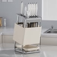 thumbnail image 1 of Qonioi Stainless Steel Knife Block, Countertop and Wall Mount Knife Organizer, Multi-Slot Kitchen Knife Storage Rack for Counter Cabinet Drawer, 1 of 7