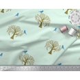 thumbnail image 3 of Soimoi Moss Tissu Georgette Imprimé Oiseaux & Arbres 1 Yard 42 Pouces de Large, 3 of 3