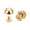 thumbnail image 1 of Unique Bargains 10x6mm Screw Back Rivets Solid Round Head Leather Studs Gold Tone 10 Pack, 1 of 5