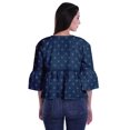 thumbnail image 2 of Moomaya T-Shirt à Col Rond pour Femmes à Manches Évasées, Haut Court en Coton Imprimé, Haut Décontracté, 2 of 4