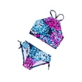 thumbnail image 4 of Faithtur 2Pcs Children Summer Swimwear, Floral Tops + Drawstring Briefs Suit, 4 of 10