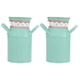 thumbnail image 1 of 2pcs Iron Flower Bucket Country Style Flower Planter Flower Holder Plant Bucket, 1 of 7