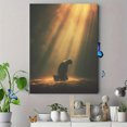 thumbnail image 4 of Man Kneeling Under Light Rays Canvas Wall Art 15.75x11.81 Inches, 4 of 8