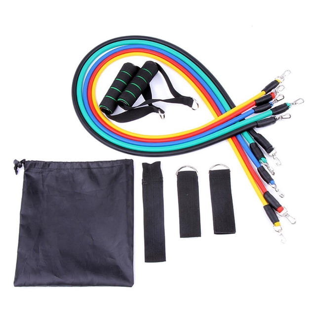 stanreset 11-Piece Resistance Band Kit Fitness Elastic Ropes Exercise Tube Bands