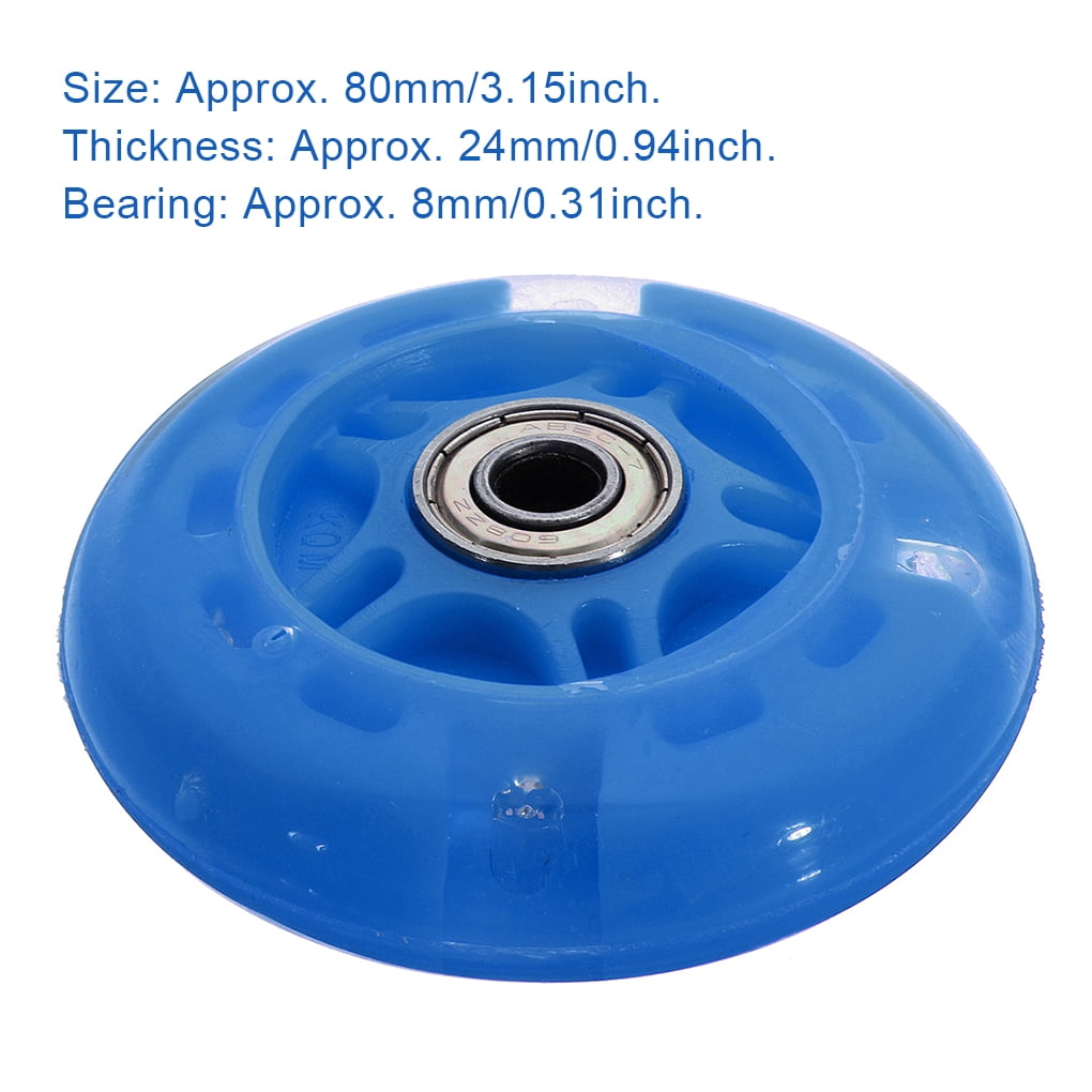 Maoww Metal Children Scooter Wheel Portable 80mm Replacing Repairing Rollerskate Inline Skate Colorful Wheels Part Component Blue