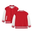 thumbnail image 4 of Girls Coats And Jackets Child Autumn Spring Long Sleeved Color Block Baseball Red Girls' Fall Tops, Tees & Blouses ,5-6 Years, 4 of 4