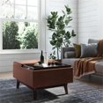 thumbnail image 2 of Owen Pouf de Rangement de Table de 34 Po L en Similicuir Brun Selle Vieilli, 2 of 9