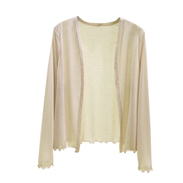 Womens Lightweight Summer Cardigan Rash Guard Long Sleeve Cover Up Open Front Wrap Cover Up Loungwear Sun Shawl