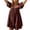 Brown, variant on Hinvhai Women Puff Sleeve Mini Dress Clearance, Square Neck Short Dress Tie Back Flowy Mini Dress Summer Vacation Dress Pink S(S)