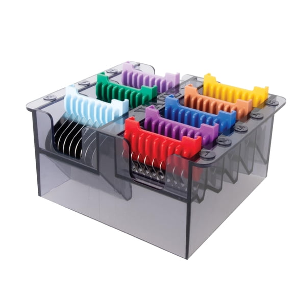 Wahl® Ensemble de Peignes d'Attache 5-en-1 en Acier Inoxydable �?? 8 Peignes Guides Codés par Couleur pour Toilettage Professionnel d'Animaux de Compagnie Chien, Chat et Cheval, Convient aux Lames 5-en-1 Wahl f