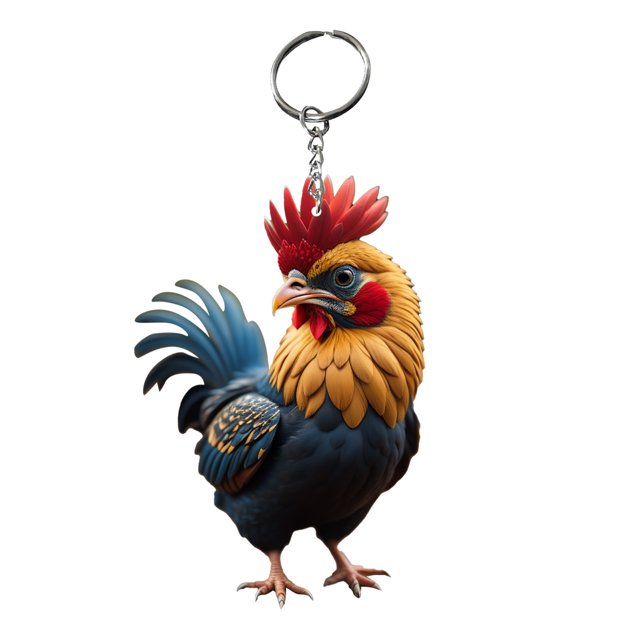 Chmadoxn Home Decor, Room Decor, Wall Decor Rooster Pendant Key Backpack Handicraft Pendant Chicken Keychain Key Chain