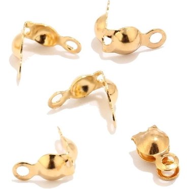 40pcs/80pcs/120pcs Golden Color 304 Stainless Steel End Crimps Bead Tips for Jewelry Making Ball Chain Clamshell Caps Fit 2.5mm/3mm D322 (Size : 40pcs) Golden 40pcs