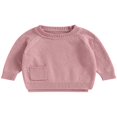 thumbnail image 1 of Baby Girl Boy Knit Pullover Sweater Fall Winter Warm Sweatshirt Tops with Pocket, 1 of 6