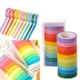 thumbnail image 2 of 10 Rouleaux de Ruban de Masquage Coloré, Ensemble de Ruban Washi Pastel Arc-en-Ciel, Rubans Washi Colorés 10 mm Inscriptibles pour Peinture, Design de Scrapbooking DIY, Largeur 0,39 Pouces, 2 of 5