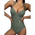 thumbnail image 1 of Birdeem Maillot de Bain Femme Aguichant Uni Taille Haute, 1 of 1