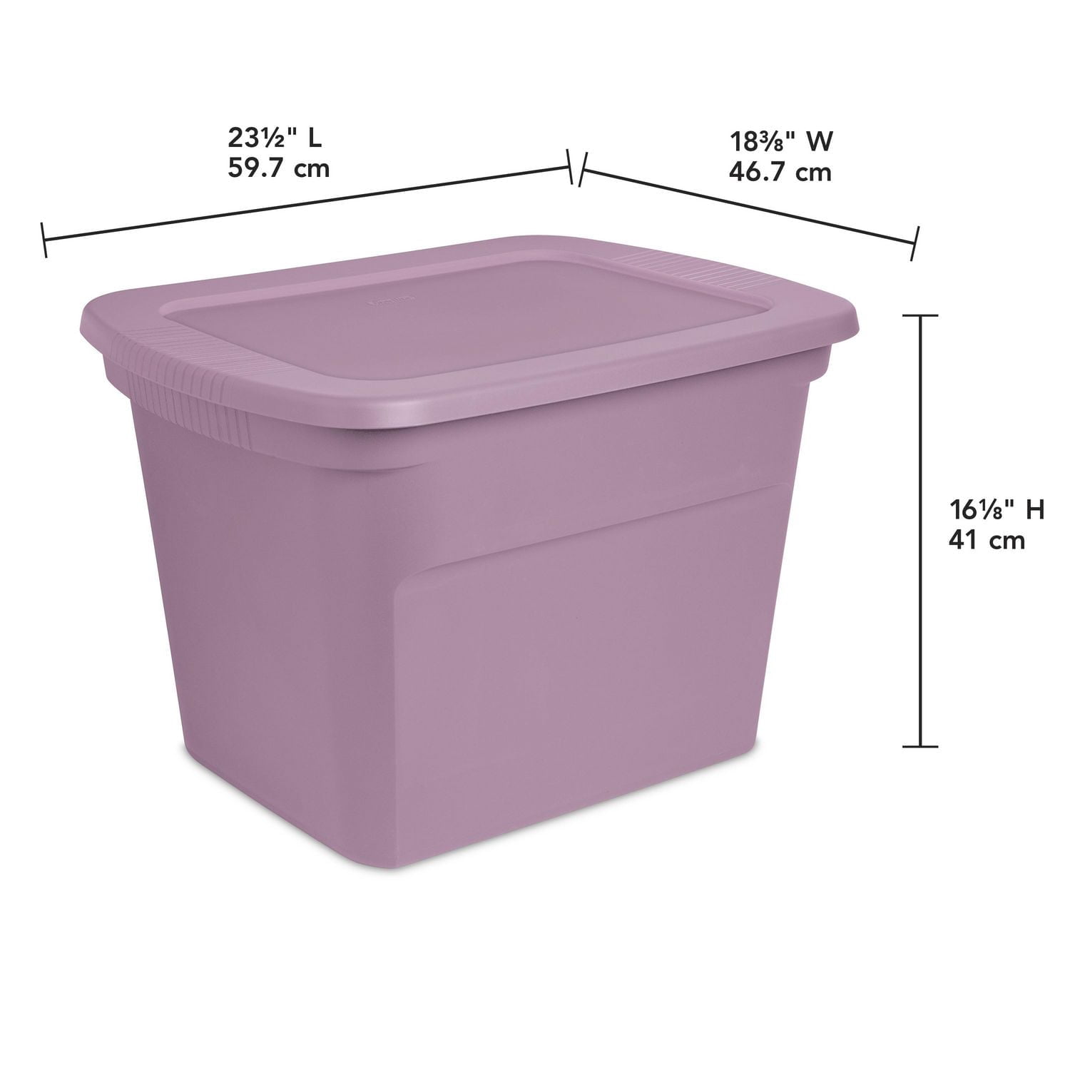 Sterilite Bac de rangement en plastique de 68 L avec couvercle à pression, empilable - violet