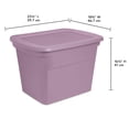 thumbnail image 2 of Sterilite 68 Liter Tote, Plastic Storage Bin with Snap-on Lid, Stackable, Purple, 2 of 10