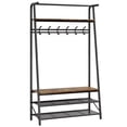 thumbnail image 2 of 39.4in Entryway Hall Tree, Coat Rack Shoe Bench, Entryway Bench with Top Shelf, Hooks & Shoe Bench, 350 lb Load Capicity, Accent Furniture with Metal Frame for Hallway Bedroom, 2 of 7