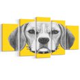 thumbnail image 2 of Drôle Beagle Chien avec Collier - Impression Artistique sur Toile d'Animal, 2 of 3
