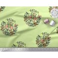 thumbnail image 2 of Soimoi Polyester Crepe Fabric Leaves & Floral Block Printed Fabric 1 Yard 52 Inch Wide, 2 of 3
