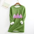 thumbnail image 1 of Meihcang Chandails en Molleton pour Femmes Grande Taille Graphique Arbre de Noël Col Rond Chandail d'Hiver Chaud Doublé Sherpa, 1 of 4