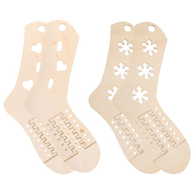 4pcs Wood Sock Blockers DIY Adjustable Size Sock Stretchers for Knitting Crochet Stocking Display Models Wood Sock Knitting Tools