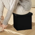 thumbnail image 4 of Black Multifunctional Foldable Storage Stool Linen Fabric For Organizer Shoe Changing 25 X 25 Cm Cotton Linen Material Black Color, 4 of 6